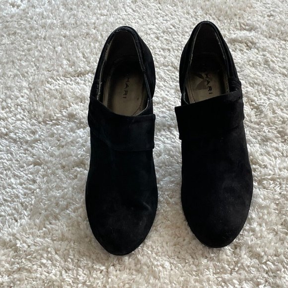 Tahari Women Shoes Black Suede Heel Boots Slip On Bootie Size 8.5M - Picture 6 of 12